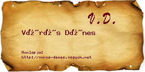Vörös Dénes névjegykártya